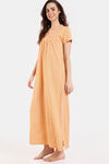 Zivame Desi Drama Knit Cotton Full Length Nightdress - Buff Yellow — thumbnail 3